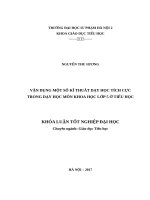 Vận dụng một số kĩ thuật dạy học tích cực trong dạy học môn khoa học lớp 5 ở tiểu học (2017) 