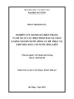 Tóm tắt Luận văn Thạc sĩ Kỹ thuật: Nghiên cứu đánh giá hiện trạng và đề xuất các biện pháp bảo vệ chất lượng nguồn nước sông Cu Đê phục vụ cho nhà máy cấp nước Hòa Liên