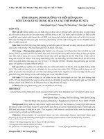 Tình trạng dinh dưỡng và mối liên quan với tần suất sử dụng sữa và các chế phẩm từ sữa