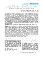 Nghiên cứu ứng dụng công nghệ xây dựng đường giao thông nông thôn bằng đất tại chỗ gia cố chất kết dính: Xi măng, Roadcem, tro bay, tro xỉ