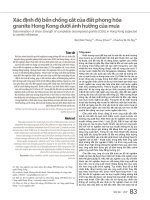 Xác định độ bền chống cắt của đất phong hóa granite Hong Kong dưới ảnh hưởng của mưa