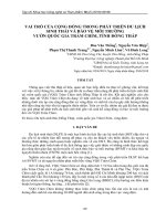 Vai trò của cộng đồng trong phát triển du lịch sinh thái và bảo vệ môi trường vườn quốc gia Tràm Chim, tỉnh Đồng Tháp