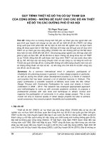 Quy trình thiết kế đô thị có sự tham gia của cộng đồng - Những đề xuất cho các đồ án thiết kế đô thị các đường phố ở Hà Nội