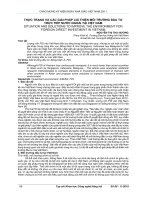 Thực trạng và các giải pháp cải thiện môi trường đầu tư trực tiếp nước ngoài tại Việt Nam