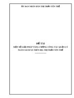 Đề tài: Một số giải pháp tăng cường công tác quản lý ngân sách xã trên địa thị trấn Yên Thế