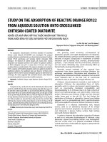 Study on the adsorption of reactive orange RO122 from aqueous solution onto crosslinked chitosan coated diatomite