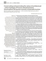 Conservating and promoting the values of architectural - urban heritages of French colonial period in Savannakhet old quarter towards sustainable tourism
