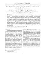 Effect of hydrothermal temperature on the morphology and structure of synthesized MoS2 nanostructures