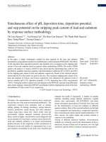 Simultaneous effect of pH, deposition time, deposition potential, and step potential on the stripping peak current of lead and cadmium by response surface methodology