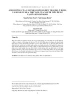 Ảnh hưởng của cảm nhận rủi ro đến thái độ, ý định, và hành vi mua thịt lợn của người tiêu dùng tại Tp. Hồ Chí Minh