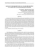 Khảo sát thái độ đối với các vấn đề môi trường của sinh viên tại thành phố Hồ Chí Minh