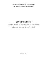 Quy định chung bài tập lớn, đồ án môn học, đồ án tốt nghiệp của sinh viên chuyên ngành ôtô