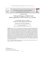Lượng giá di sản với cách tiếp cận xây dựng đường cầu hàng hóa công: Áp dụng ban đầu cho ZTCM tại Hội An, Việt Nam