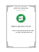 Thảo luận hóa vô cơ: Các hiện tượng, hiệu ứng dẫn đến ô nhiễm  môi trường và biến đổi khí hậu toàn cầu