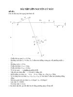 Bài tập lớn: Nguyên lý máy - Đề 1