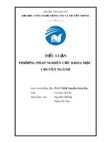 Bài tập tiểu luận: Phương pháp nghiên cứu khoa học chuyên ngành