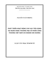 luận văn thạc sĩ phát triển cho vay tiêu dùng tại ngân hàng thương mại cổ phần công thương chi nhánh hải dương 