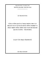 luận văn thạc sĩ tăng cường quản lý hoạt động cho vay hộ sản xuất tại ngân hàng nông nghiệp và phát triển nông thôn việt nam chi nhánh quảng xương – thanh hóa 
