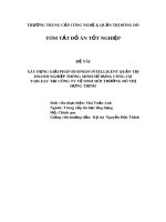 Tóm tắt đồ án tốt nghiệp: Xây dựng giải pháp Business Intelligent quản trị doanh nghiệp thông minh sử dụng công cụ Tableau tại Công ty vệ sinh môi trường đô thị Hưng Thịnh