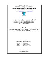 Luận văn tốt nghiệp Kỹ sư ngành Công nghệ thông tin: Xây dựng chương trình sắp xếp thời khóa biểu trường Trung học cơ sở