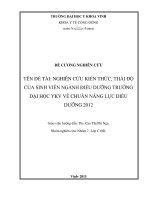 Báo cáo nghiên cứu khoa học: Nghiên cứu kiến thức, thái độ của sinh viên ngành ĐD trường ĐH YKV về chuẩn năng lực ĐD 2012