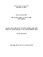 Đề tài nghiên cứu khoa học: Nghiên cứu triển khai mô hình trường học mới Việt Nam tại huyện Hòa Vang, thành phố Đà Nẵng