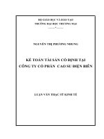 luận văn thạc sĩ kế toán tài sản cố định tại công ty cổ phần  cao su điện biên 