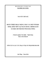 Tóm tắt Luận văn Thạc sĩ Quản trị kinh doanh: Hoàn thiện hoạt động cho vay đối với học sinh, sinh viên tại Ngân hàng Chính sách xã hội chi nhánh tỉnh Đăk Nông