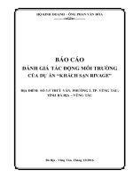 Báo cáo ĐTM dự án “Khách sạn Vũng Tàu Rivage” tại Đường Thùy Vân, Phường 2, TP. Vũng Tàu, tỉnh BR -VT
