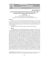 Sử dụng phần mềm transana để xử lí dữ liệu video nhằm đánh giá hoạt động học hợp tác