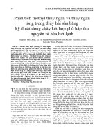 Phân tích methyl thủy ngân và thủy ngân tổng trong thủy hải sản bằng kỹ thuật dòng chảy kết hợp phổ hấp thu nguyên tử hóa hơi lạnh