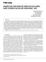 Nghiên cứu, ứng dụng hệ thống đo lưu lượng nước tự động tại lưu vực sông Nhuệ - Đáy