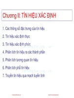 Bài giảng Lý thuyết tín hiệu: Chương 2.1 - Võ Thị Thu Sương