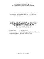 Báo cáo kết quả nghiên cứu đề tài cấp cơ sở: Đánh giá hiệu quả can thiệp về kiến thức, hành vi thực hành phòng, chống HIV/AIDS trong nhóm đồng bào dân tộc Thái tại Quan Hóa và Lang Chánh