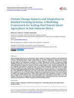 Climate Change Impacts and Adaptation in Rainfed Farming Systems: A Modeling Framework for Scaling-Out Climate Smart Agriculture in Sub-Saharan Africa