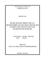 Tóm tắt Luận văn Thạc sĩ Quản trị kinh doanh: Rủi ro tín dụng  trong cho vay doanh nghiệp tại Ngân hàng Thương mại Cổ phần Công thương Việt Nam - Chi nhánh Ngũ Hành Sơn