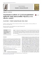 Sonochemical synthesis of 1,2,4,5-tetrasubstituted imidazoles using nanocrystalline MgAl2O4 as an effective catalyst