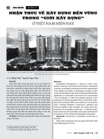 Nhận thức về xây dựng bền vững trong “giới xây dựng” ở Việt Nam hiện nay