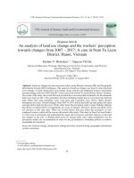 An analysis of land use change and the workers’ perception towards changes from 2007 – 2017: A case in Nam Tu Liem District, Hanoi, Vietnam