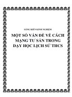 Sáng kiến kinh nghiệm: Một số vấn đề về cách mạng tư sản trong dạy học Lịch sử THCS
