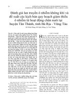 Đánh giá lan truyền ô nhiễm không khí và đề xuất các kịch bản quy hoạch giảm thiểu ô nhiễm từ hoạt động chăn nuôi tại huyện Tân Thành, tỉnh Bà Rịa - Vũng Tàu