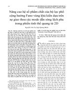 Nâng cao hệ số phẩm chất của bộ lọc phổ cộng hưởng Fano vùng khả kiến dựa trên sự giao thoa các mode dẫn sóng lệch pha trong phiến tinh thể quang tử 2D