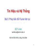 Bài giảng Tín hiệu và hệ thống: Bài 5 - Đỗ Tú Anh