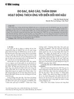 Đo đạc, báo cáo, thẩm định hoạt động thích ứng với biến đổi khí hậu