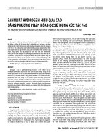 Sản xuất hydrogen hiệu quả cao bằng phương pháp hóa học sử dụng xúc tác FeB