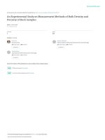 An Experimental Study on Measurement Methods of Bulk Density and Porosity of Rock Samples
