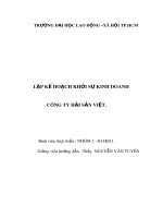 Lập kế hoạch khởi sự kinh doanh Công ty Hải sản Việt