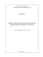 Nghiên cứu hiện tượng chuyển pha kosterlitz thouless trong mô hình 2d XY tổng quát