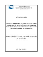 Tóm tắt Luận văn Thạc sĩ Tài chính - Ngân hàng: Kiểm soát rủi ro tín dụng trong cho vay trung dài hạn đối với khách hàng doanh nghiệp tại Ngân Hàng Thương Mại Cổ Phần Đầu tư và Phát triển