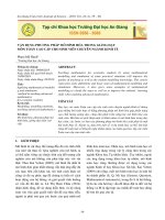 Vận dụng phương pháp mô hình hóa trong giảng dạy môn Toán cao cấp cho sinh viên chuyên ngành kinh tế